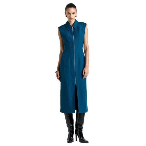 Cue Linen Blend Panelled Midi Dress